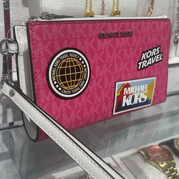 Michael Kors Jet Set Travel Lg Embellished Signature Logo Wristlet
Dragonfruit - Picture 2 of 16